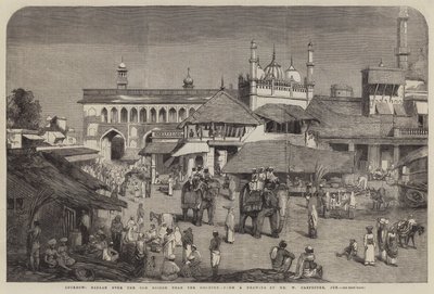 Lucknow, Basar über der alten Brücke nahe dem Goomtee von William Carpenter